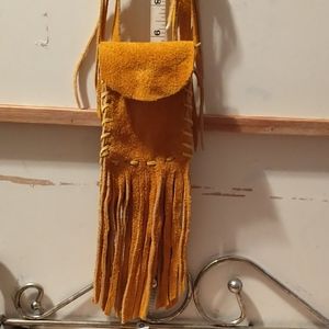 1 of a kind Brown Suede Fringe Pouch/medicine bag